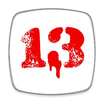 13 Symbole numérique - Magnet carré - blanc - Devant
