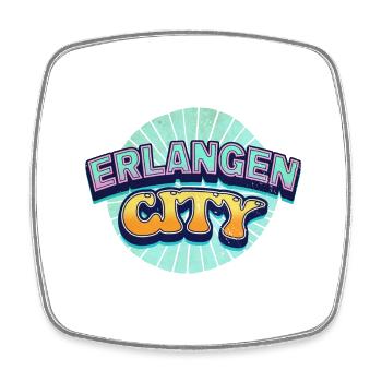 Erlangen Allemagne City Font Pop Art Comic - Magnet carré - blanc - Devant