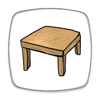 Holztisch Tisch Möbel Cartoon symbol - Viereckiger Kühlschrankmagnet - Weiß - Vorne