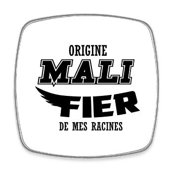 Origine Mali fier de mes racines - Magnet carré - blanc - Devant