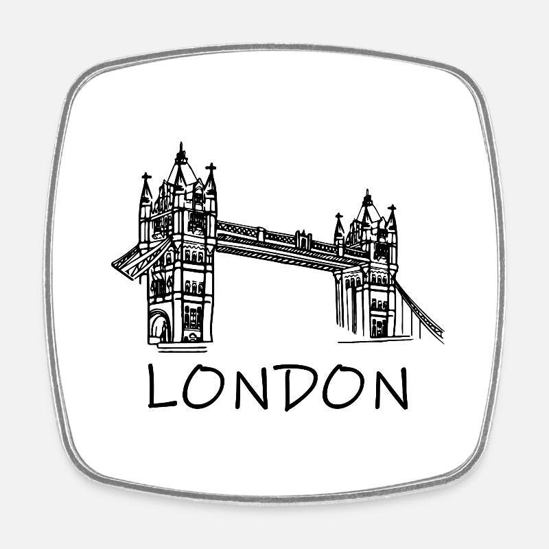 Londres - Magnet carré - blanc