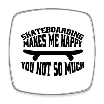 Skateboard Sakten Skateboarding Longboard Skater - Viereckiger Kühlschrankmagnet - Weiß - Vorne
