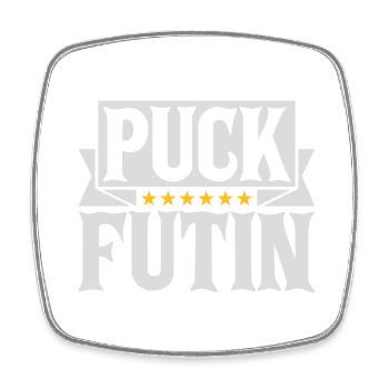 Conception du logo Puck Futin - Magnet carré - blanc - Devant