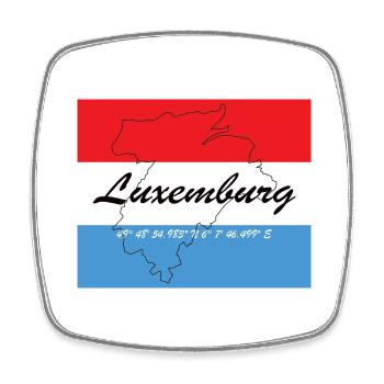 Luxemburg - Hauptstadt mit GPS & Flagge - Viereckiger Kühlschrankmagnet - Weiß - Vorne