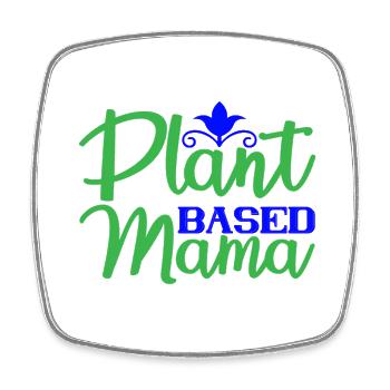 Plant based Mama - Viereckiger Kühlschrankmagnet - Weiß - Vorne