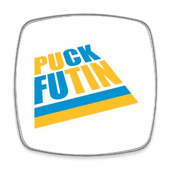 Conception du logo Puck Futin - Magnet carré - blanc - Devant