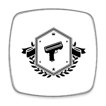 Waffe Money Rain Wappen - Viereckiger Kühlschrankmagnet - Weiß - Vorne