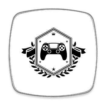 Gamepad Crest Controller - Square fridge magnet - white - Front