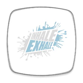 inhale exhale yoga Zitat - Viereckiger Kühlschrankmagnet - Weiß - Vorne