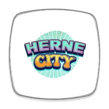 Herne Germany City Font Pop Art Comic - Square fridge magnet - white - Front