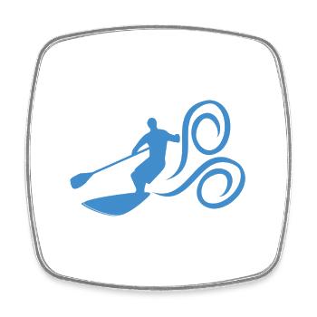 Paddle Surf - Magnet carré - blanc - Devant