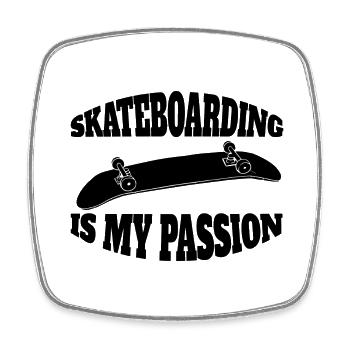 Skateboard Skating Longboard Skateboarding Skater - Magnet carré - blanc - Devant
