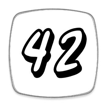 42 - Viereckiger Kühlschrankmagnet - Weiß - Vorne