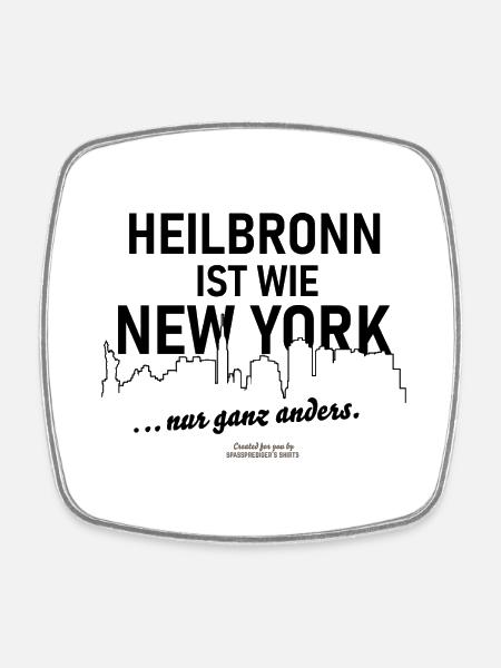 Heilbronn Sprüche Design - Viereckiger Kühlschrankmagnet - Weiß