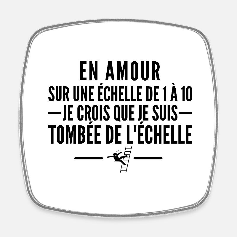 en amour sur une échelle de 1 à 10 - Magnet carré - blanc