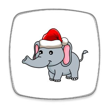 Elephant Christmas Comic - Square fridge magnet - white - Front