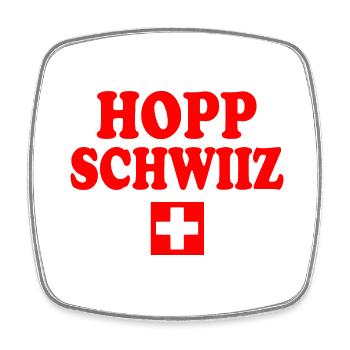 Hopp schwiiz - Magnet carré - blanc - Devant
