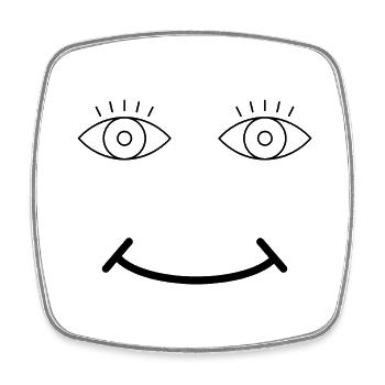 Face - Square fridge magnet - white - Front