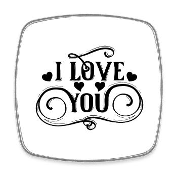 I love you - Viereckiger Kühlschrankmagnet - Weiß - Vorne