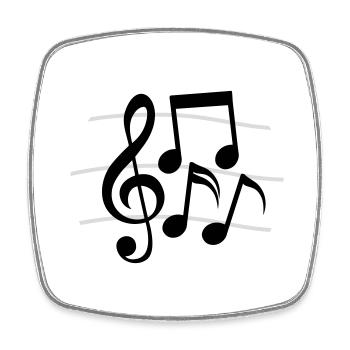 Linien Musik Noten Notenschlüssel - Viereckiger Kühlschrankmagnet - Weiß - Vorne