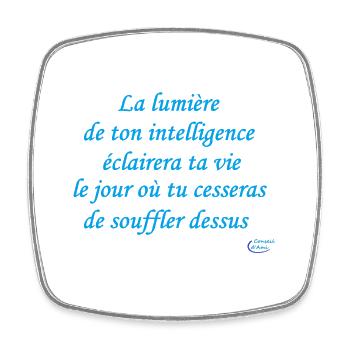 97 - Lumière et intelligence - Magnet carré - blanc - Devant