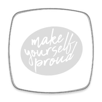 make yourself proud Zitat - Viereckiger Kühlschrankmagnet - Weiß - Vorne