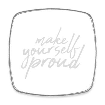 make yourself proud Zitat - Viereckiger Kühlschrankmagnet - Weiß - Vorne
