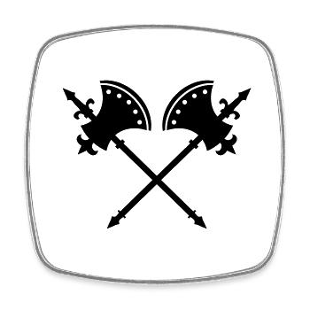 Axes - Square fridge magnet - white - Front