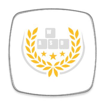 Laurel wreath WASD Star Coat of Arms - Square fridge magnet - white - Front