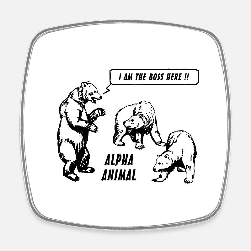 Alpha Animal - Bears - Square fridge magnet - white