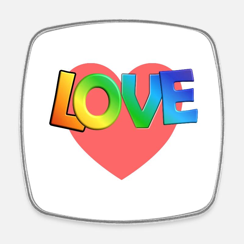 LOVE - Square fridge magnet - white