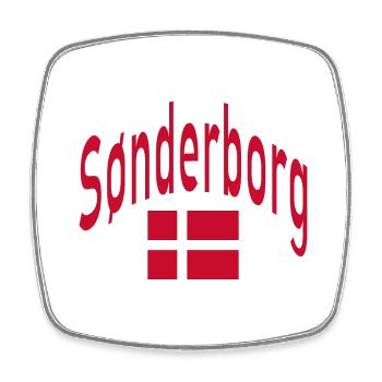 Drapeau de Sønderborg Danemark - Magnet carré - blanc - Devant