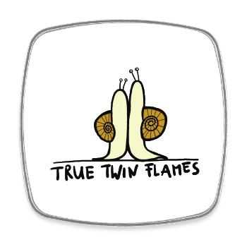 true twin flames - Viereckiger Kühlschrankmagnet - Weiß - Vorne