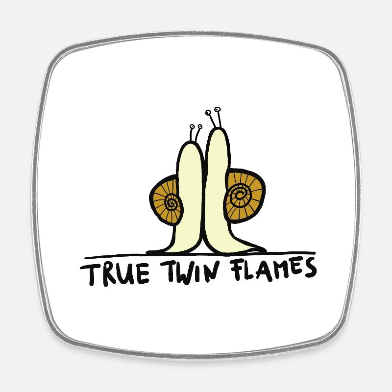 true twin flames - Square fridge magnet - white