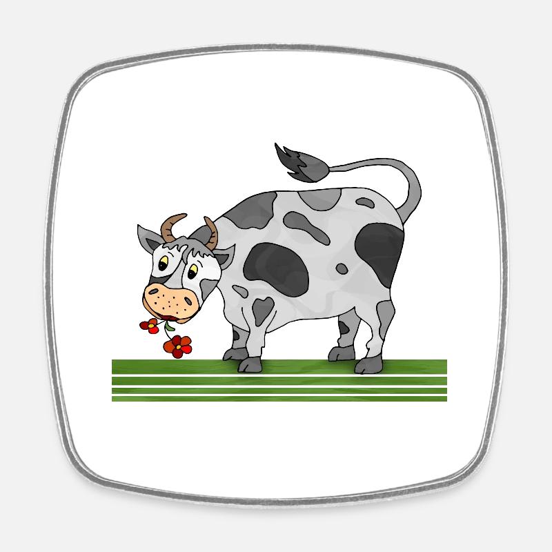 Bull - Square fridge magnet - white