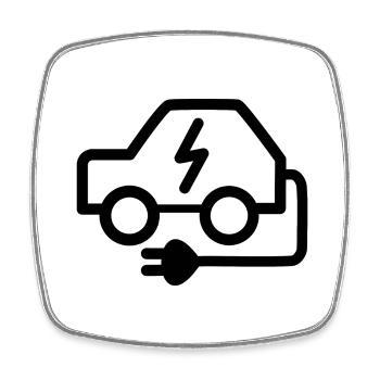 E Auto - Viereckiger Kühlschrankmagnet - Weiß - Vorne