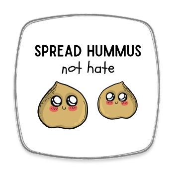Spread Hummus not hate - Viereckiger Kühlschrankmagnet - Weiß - Vorne