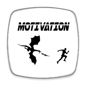 Motivation Sport Running Running Dragon - Viereckiger Kühlschrankmagnet - Weiß - Vorne