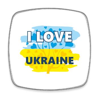 I love Ukraine - Square fridge magnet - white - Front