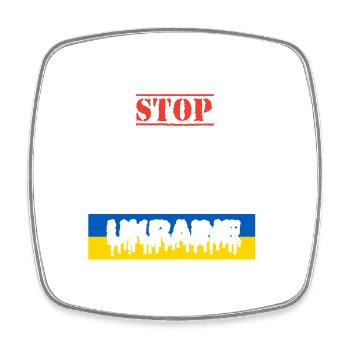 STOP WAR SAVE UKRAINE - Square fridge magnet - white - Front