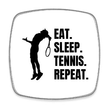 Joueur de tennis Club de tennis Raquettes de tennis - Magnet carré - blanc - Devant
