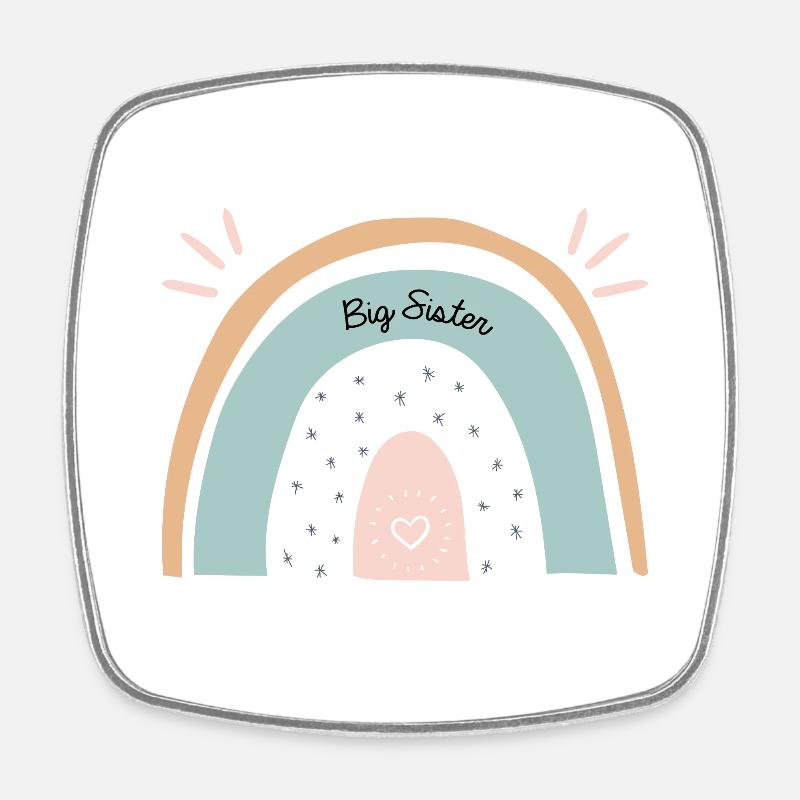 Big Sister Rainbow - Square fridge magnet - white
