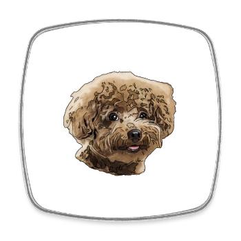 Caniche - Magnet carré - blanc - Devant