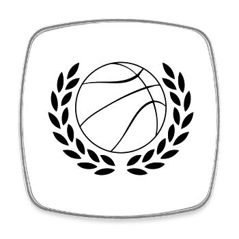 Basket-ball - Magnet carré - blanc - Devant