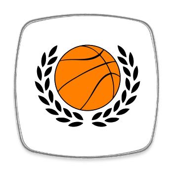 Basketball - Viereckiger Kühlschrankmagnet - Weiß - Vorne
