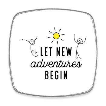 Adventure or new beginning - Square fridge magnet - white - Front