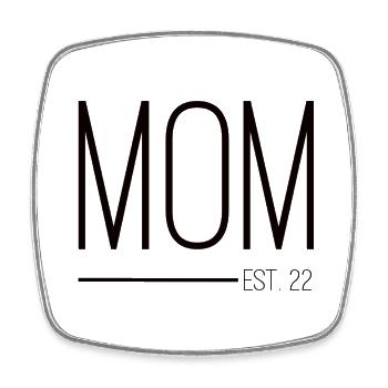 Mom established 22 black - Viereckiger Kühlschrankmagnet - Weiß - Vorne