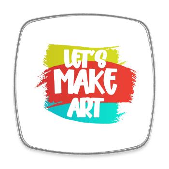Let's Make Art Education Art Teacher - Square fridge magnet - white - Front