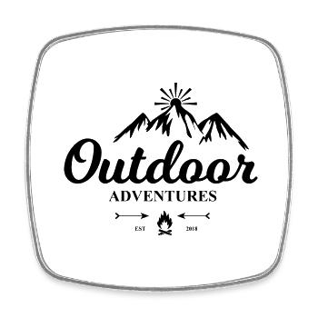 Adventure Travel Hiking Mountain - Square fridge magnet - white - Front