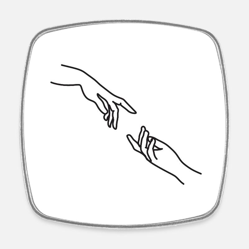 Hand Design - Square fridge magnet - white